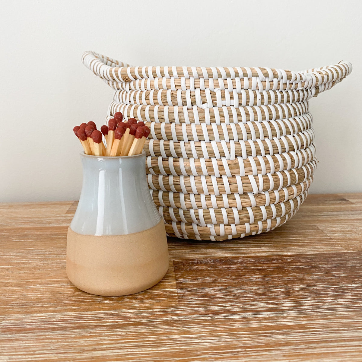 Milk bottle match striker - eggshell