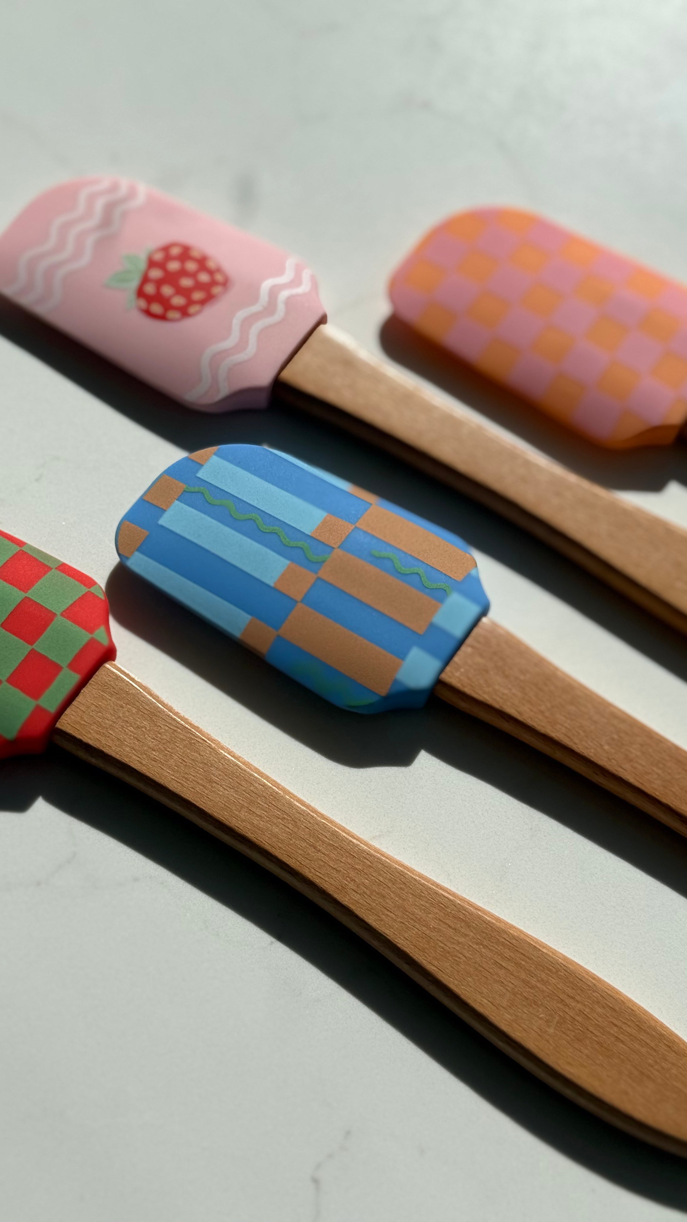 Colourful silicone kitchen utensils