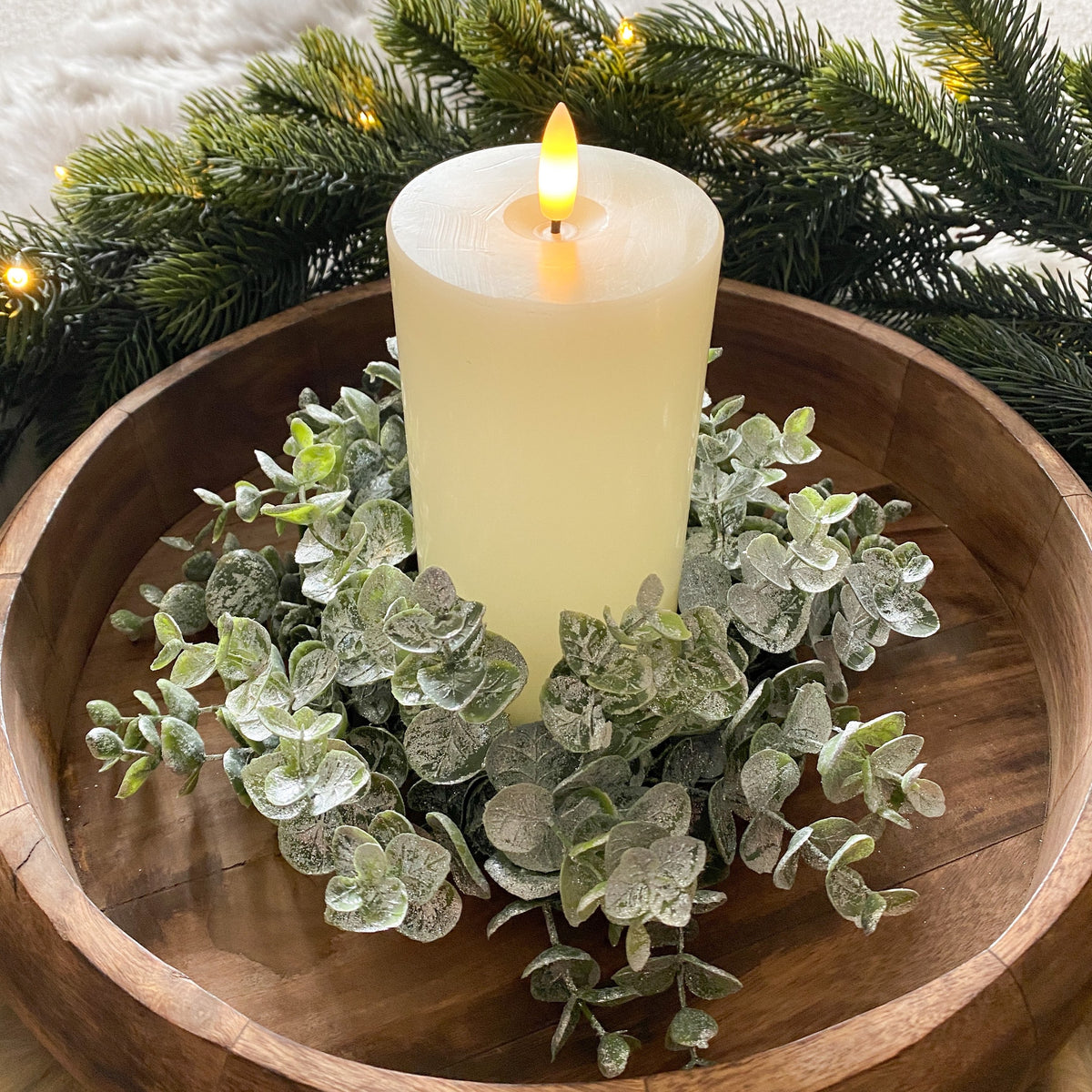 Eucalyptus candle wreath