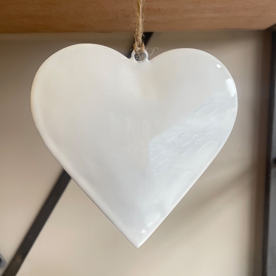 Enamel hanging heart, 12cm