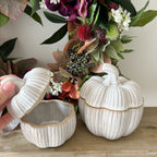 Ribbed pumpkin storage pot small