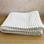 Hikari Taupe & White Striped Throw