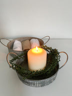 Set of 2 rustic zinc trays