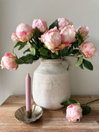 Pale pink hybrid peony bud stem