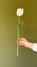White faux tulip stem
