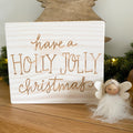 Holly Jolly Christmas wooden plaque