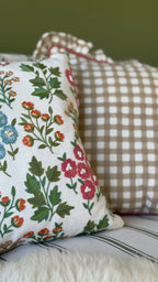 Embroidered floral cushion 43 x 43cm