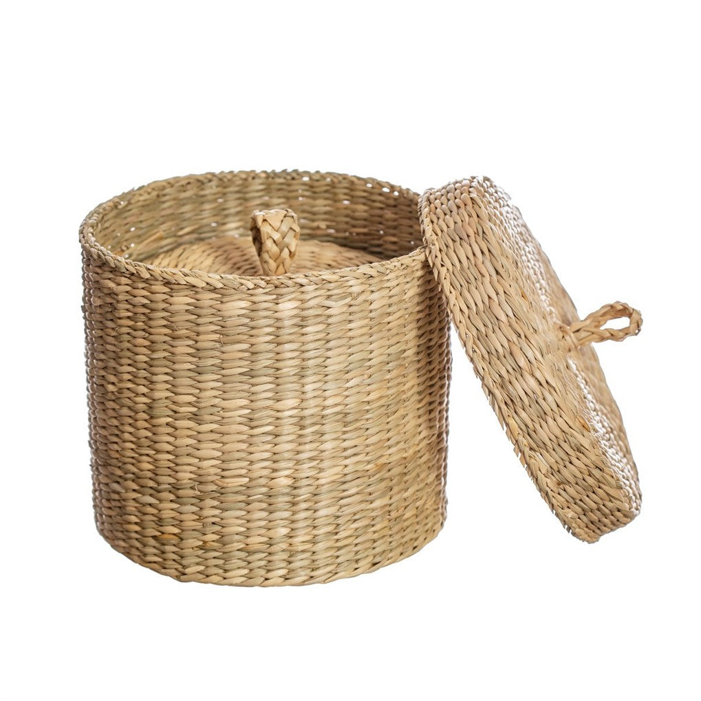 Seagrass Baskets With Lids (Set of 2)