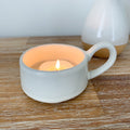 Stoneware tealight cup - white