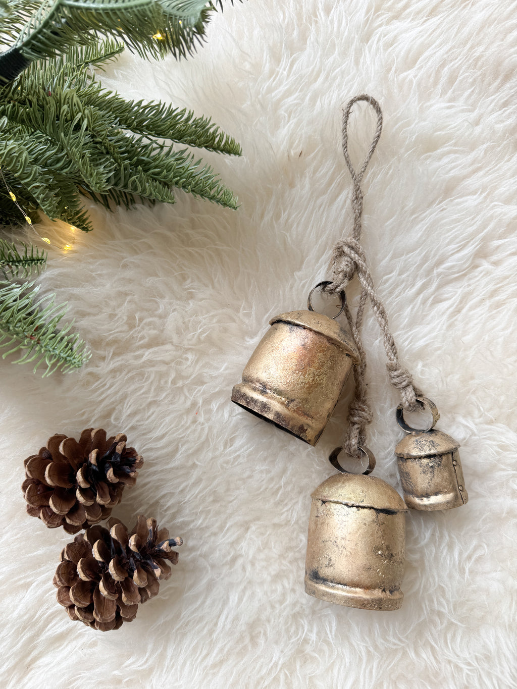 Brass cow bells set of 3