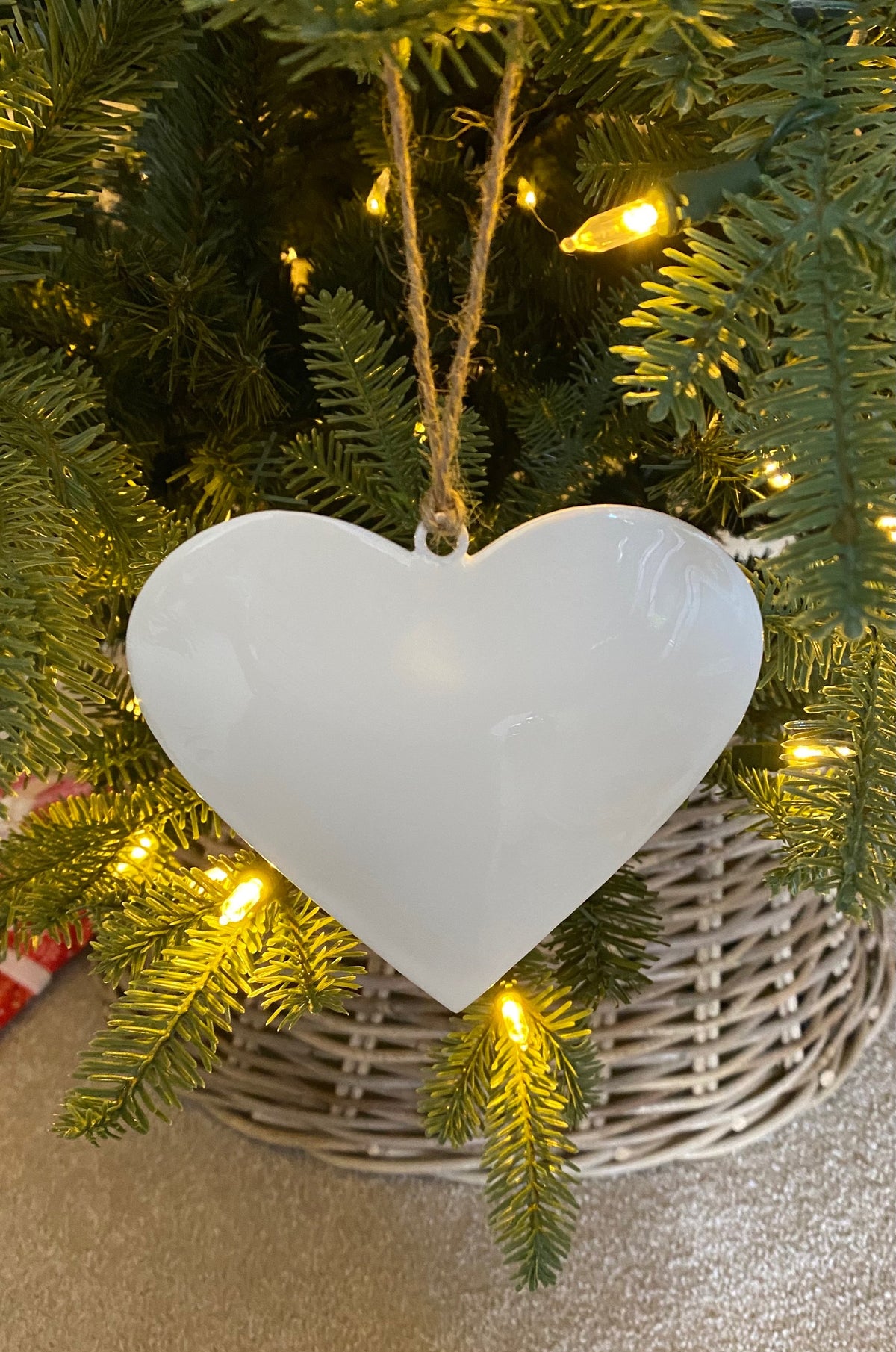 Enamel hanging heart, 12cm