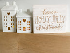 Holly Jolly Christmas wooden plaque