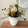 Large white terracotta vase with handles
