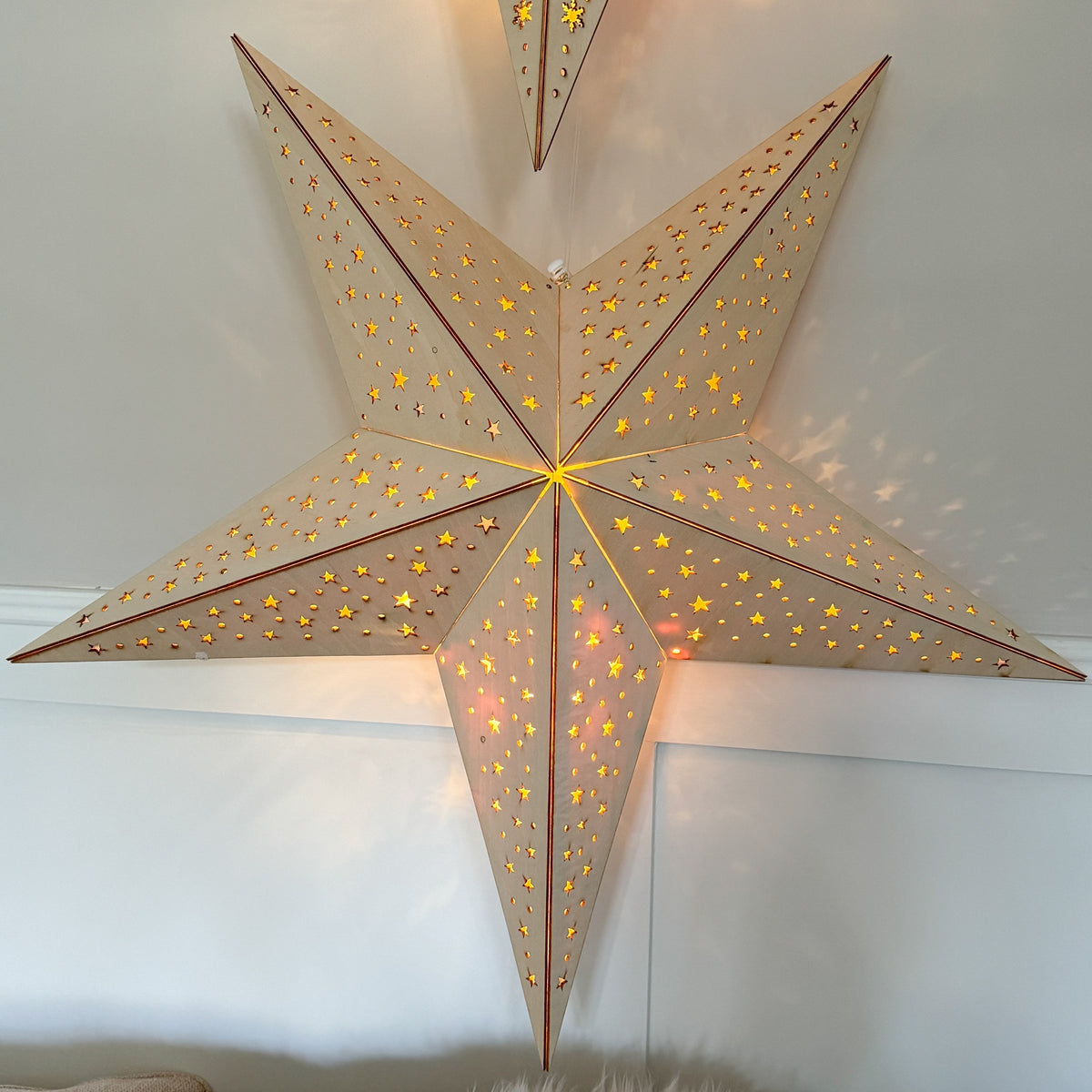 Wooden star with LED lights