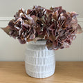 White terracotta ridge vase