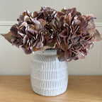 White terracotta ridge vase