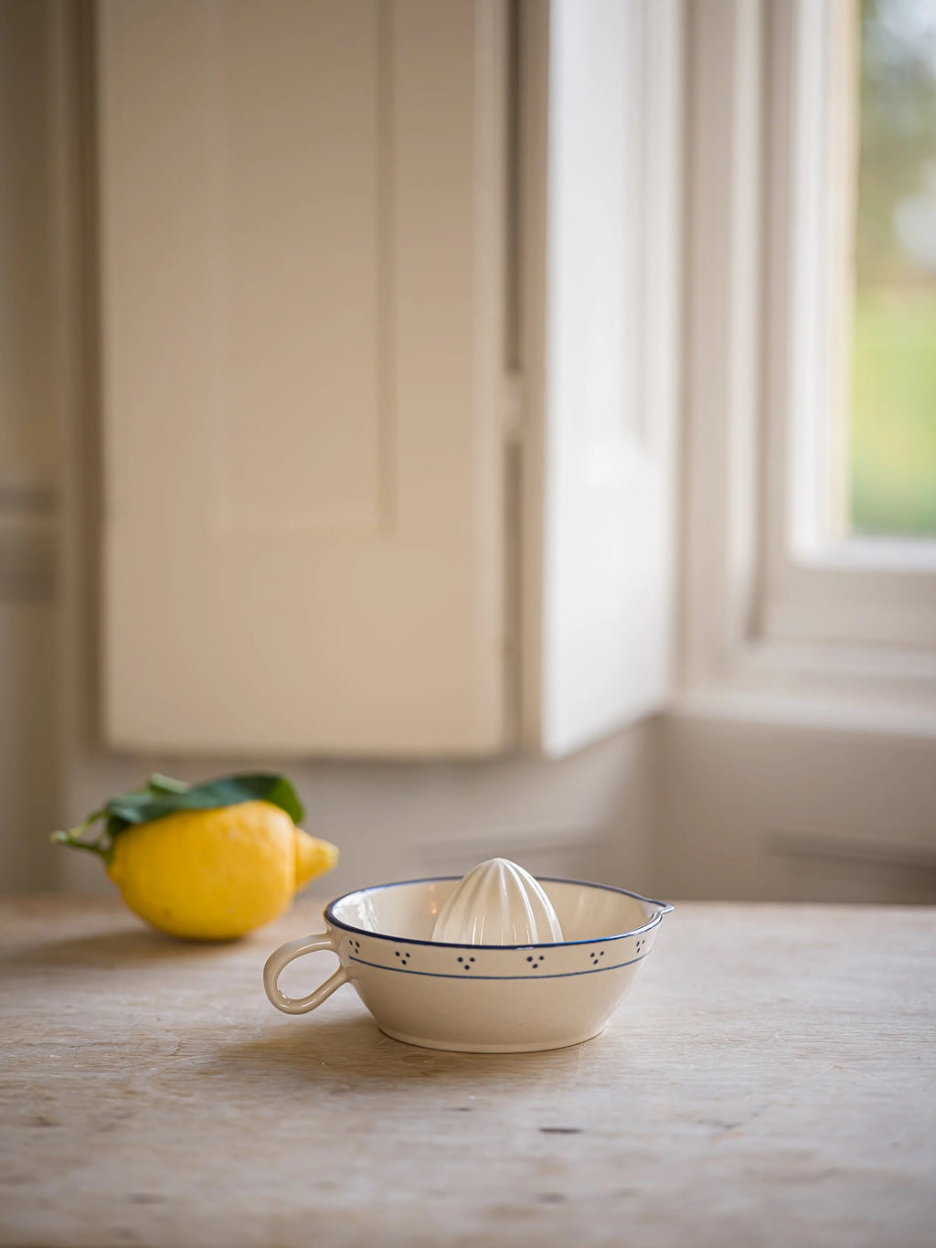 Blue vintage lemon juicer