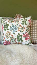 Embroidered floral cushion 43 x 43cm