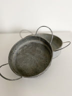 Set of 2 rustic zinc trays