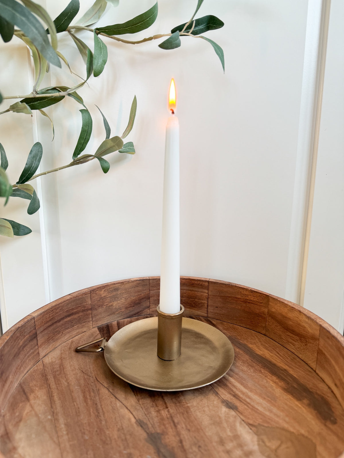 Brass plate candle holder